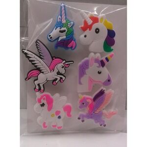 Set of 6 Shoe Charms for Crocs featuring 	Unicorns 	A3